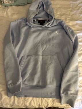 Jordan Womens Light Blue Pullover Hoodie with Embroidered Jumpman